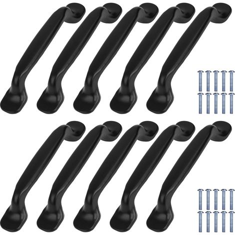 10x Cuisine Armoire Porte Poignées Placard Tiroir Chambre Meubles Tirer Entraxe 96mm, Aluminium, avec des vis，Pour poignée de porte d'armoire de cuisine poignée de meuble avec vis pour tiroir d'armoir