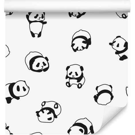 Carta da parati con simpatici panda per soggiorno e camera da letto, 50x1000 cm (1/5)