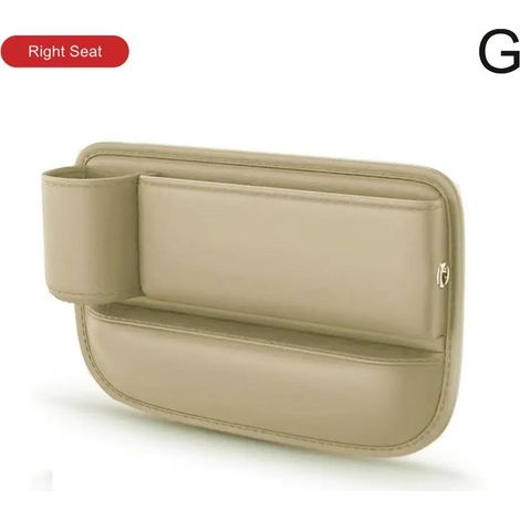 (g) Sac de rangement multifonctionnel pour l'espace entre les sièges de voiture, avec porte-téléphone et porte-gobelet, en cuir PU, organisateur d'espaces intérieurs. (1/5)