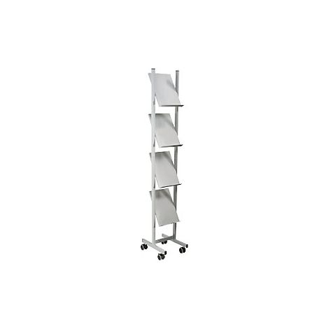 Estantería de metal para folletos  para 4 x DIN A4  gris