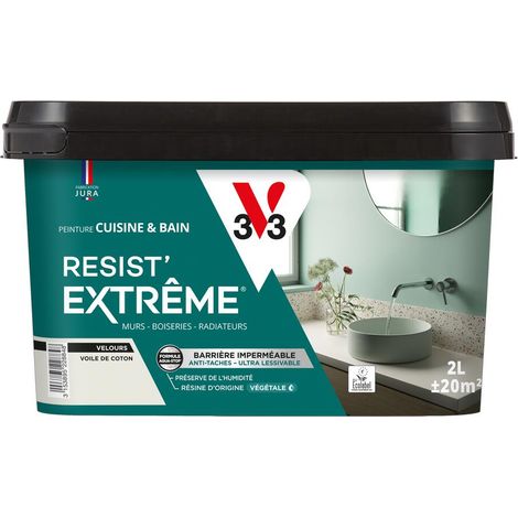 Peinture multi-supports Cuisine & Bain Resist'Extrême® V33 Voile de coton satin 2L