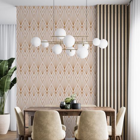 Papier peint - Motif oriental - 3 LÉS de 60x260 cm - Surface L 180 x H 260 cm (1/4)