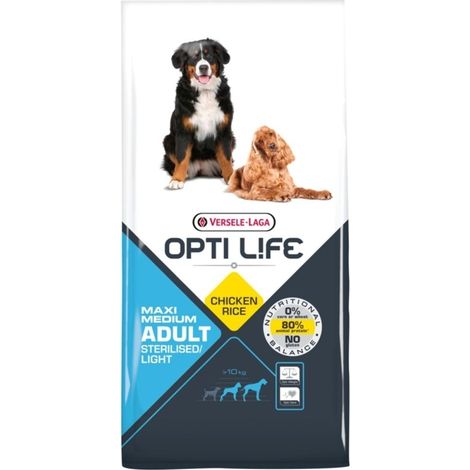 OPTI Life Adult Light Medium et Maxi Croquettes pour chiens au poulet et au riz 12,5 kg  Offre exclusive (1/3)