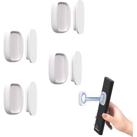 4 Pièces Support Telecommande Mural, Climatiseur Mural Telecommande, Convient à Tous Les Types d'Appareils Ménagers (Blanc) (1/5)