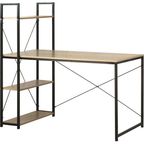 Scrivania L120 cm con 4 mensole stile industriale