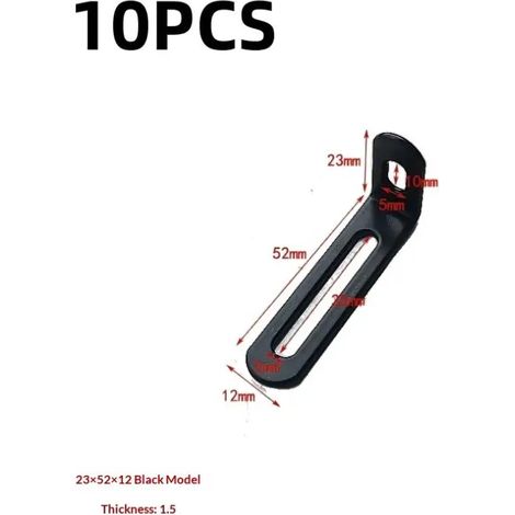 (235212mm C 10pcs)【Y6】10 pièces Accessoires de quincaillerie Supports d'angle réglables en forme de L noirs et argentés, adaptés à la fixation de meubles et d'étagères anti-basculement (1/5)