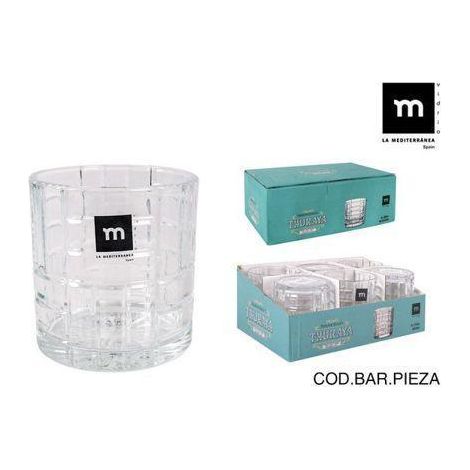 35 cls vaso thuraya cristal tallado cuadros - caja 6 unidades