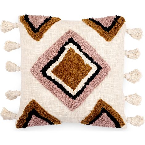 Cuscino in stile boho Bali - Copertura e riempimento inclusi - Aurelia Multicolore