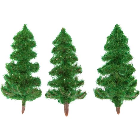 Dekorative Weihnachtsbäume, grün, 6 cm, 3 Stück.