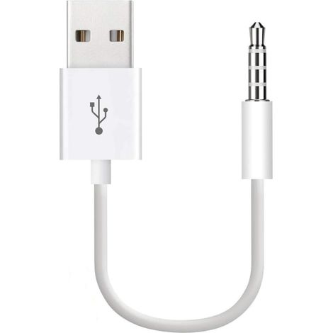 Adattatore da USB a 3 porte con jack audio AUX maschio da 3,5 mm per ricarica, compatibile con MP3 e cuffie (bianco) (1/5)