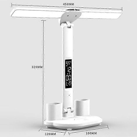 Lampe de bureau pliable à affichage numérique intelligent 25-26 LED, style : double tête rechargeable 2000 mAh (1/3)