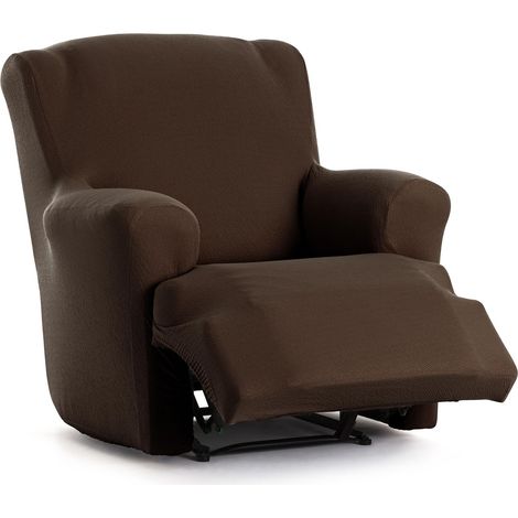 Housse de canapé bi-élastique pour Fauteuil Relax inclinable Couleur Marron Design Harlem (1/5)