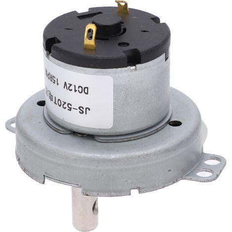 Moteur réducteur 12V DC 15 tours/min robuste pour robots et appareils électroniques