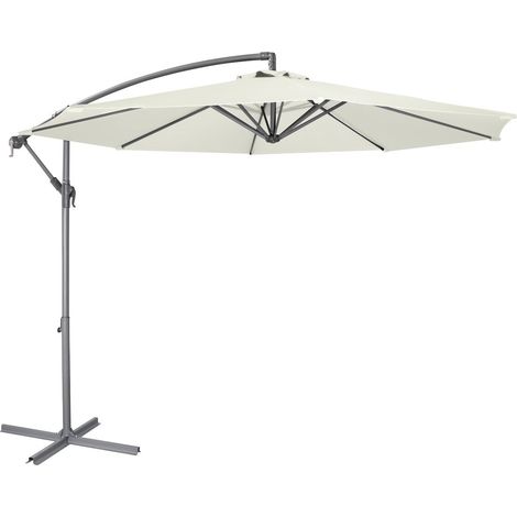 Dellonda DG265 Banana Parasol with Cover 3m - Cream (1/5)