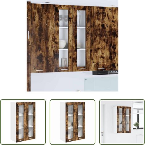 Holzwerkstoff -  Hängeschrank Geräucherte Eiche 60 x 31 x 100 cm Holzwerkstoff (1/5)