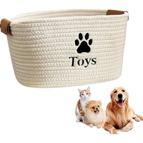 Storage Basket for Pets Toys Storage Box Cats Cotton Rope Material Pet Supplies (1/5)