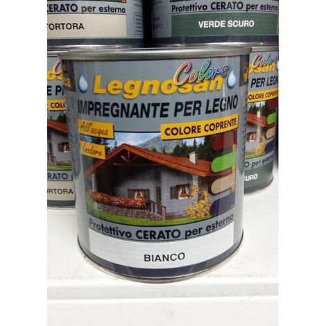 VELECA IMPREGNANTE IDROREPELLENTE PER LEGNO ALL'ACQUA LEGNOSAN COLORS 750ML Bianco
