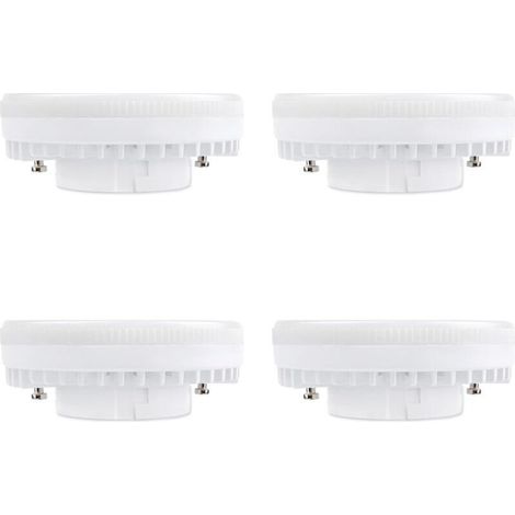 YMYNY GX53 LED lamp, 9 W, neutral white, 4000 K, 900 lm, 120 °, equivalent to CFL GX53 15 W - 18 W lamp, non-dimmable, GX53 neutral LED recessed spotlight for kitchen furniture, ceiling light, set of (1/4)