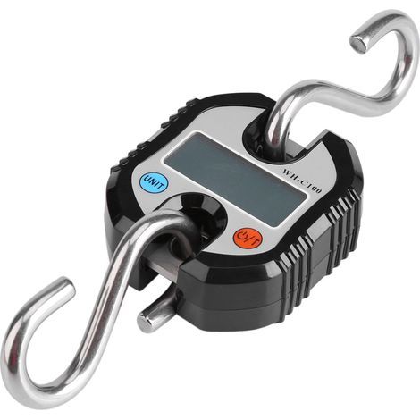 Balance électronique portable WeiHeng avec crochet et écran LCD, noire.-AquaForge (1/5)
