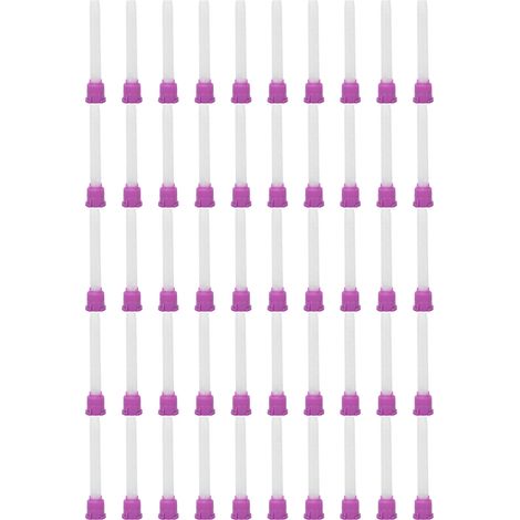 50 Pointes Mélangeuses Epoxy Violette - Embout Dentaire Applicateur Colle Dentiste - Accessoires Mixing Adhésif 50pcs (1/5)