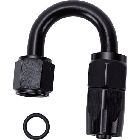6AN 180° une pièce plein débit raccord extrémité tuyau pivotant 6061 T6 alliage aluminium pour tressé (1/5)