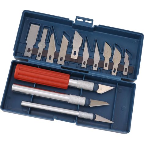 Lot de 13 burins de sculpture acier outils à main pour bois travail portatif coffret graveur (1/5)