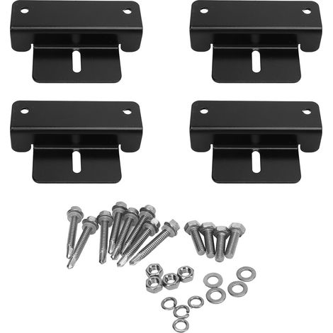 Support de montage panneau solaire en aluminium noir, supports Z pour camping-car, bateau, mur, caravane et yacht (1/5)