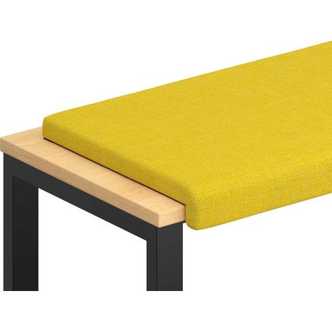 Coussin de banc Tissu Jaune clair Profondeur 35 cm vidaXL