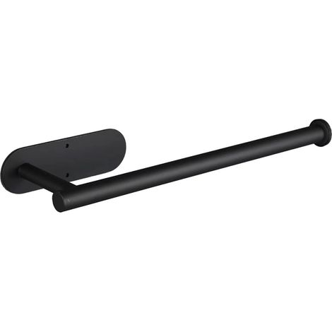 Lntyq Porte-essuie-tout - Noir, rouleaux d'essuie-tout - pour cuisine, papier en vrac - autocollant sous armoire, acier inoxydable