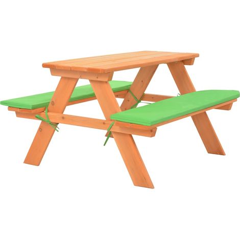 vidaXL Tavolo e Panche da Picnic 89x79x50 cm Legno Massello di (1/5)