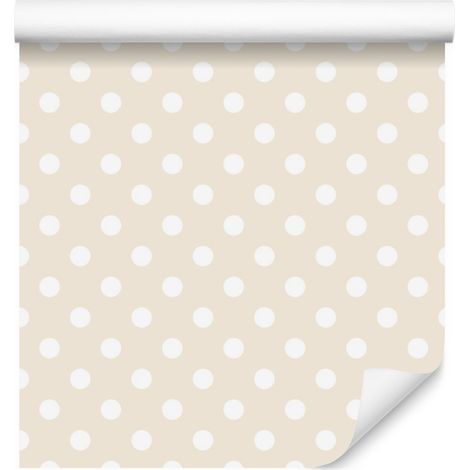 Papier peint à pois blancs style rétro pour salon et chambre 50x1000 cm (1/5)