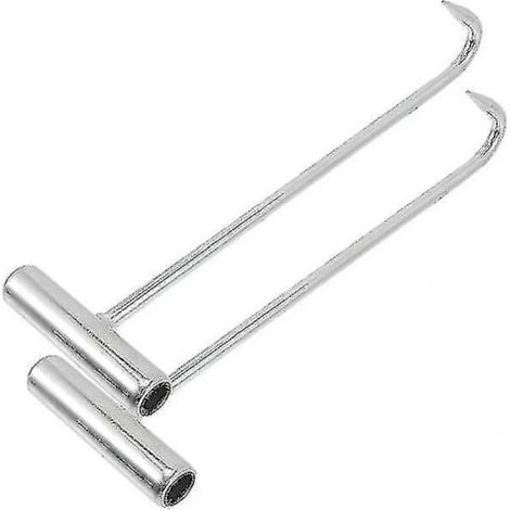 2 pcs Manhole Cover Hooks Manhole Cover Lifting Tool Tow Hook Manhole Cover Drain Grate Lifter【PL】 (1/4)