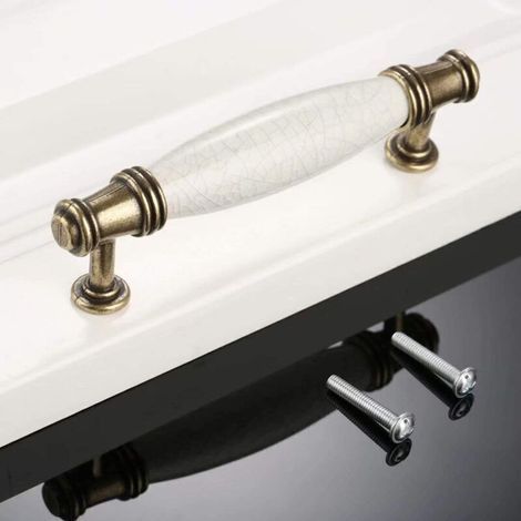 Manijas para puertas de gabinetes de cocina, manijas para puertas de muebles, varillas para puertas de muebles con tornillos, centro de orificio de 96 mm (1/3)