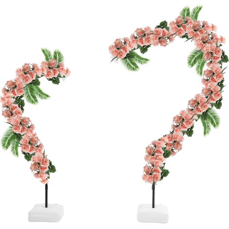 2 pièces Support d'arche de ballons en métal Arche de mariage Cadre de fond arcé pour anniversaire fête de remise de diplôme, baptême de bébé (1.5 M, 2.5 M, Noir) (1/5)