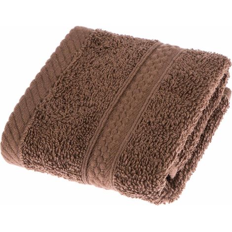 HOMESCAPES Turkish Cotton Chocolate Face Cloth (1/2)