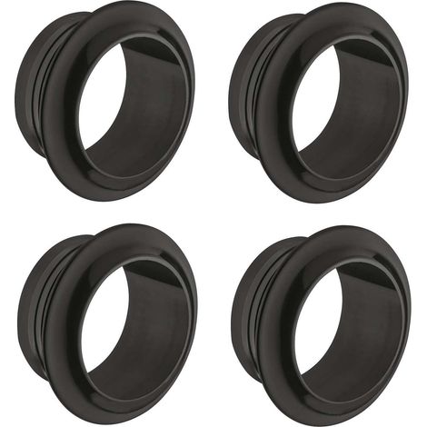 Cyclingcolors – Lot de 4 rosaces de bouton poussoir en plastique noir brillant 34mm – Pour meubles en bois – Épaisseur 16mm – Design moderne (1/3)