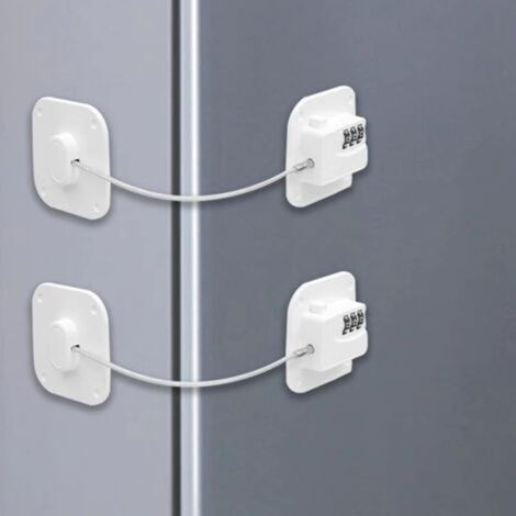 Lot de 2 cadenas à combinaison pour enfants – Verrou adhésif pour réfrigérateur – Sécurité renforcée – Installation facile sans perçage (1/5)
