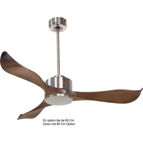 Modulo de KlassFan - Super déstratificateur d'air  sans Lumière chrome et bois idéal pour 25 à 40 m² ultra efficace DC3P2Wo