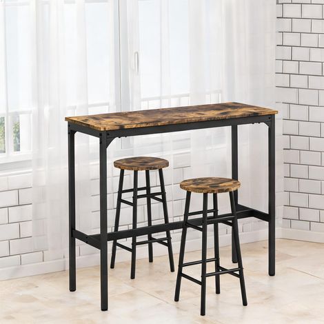 Ensemble table de bar et tabourets en MDF 105 x 40 x 90 cm (1/5)