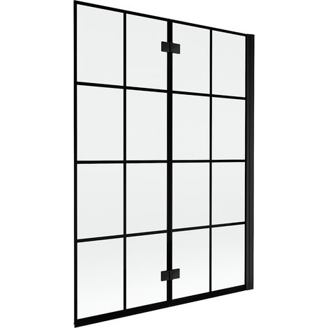 Mexen Mist Duschabtrennung 2-flügelig rechts 130 x 150 cm, schwarzes Raster, schwarz - 8A9-130-002-70-77-P (1/5)