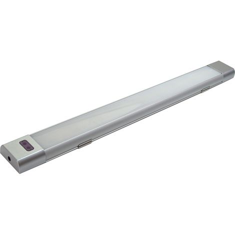 Réglette LED Argent 5W max, 420-460 lm, intensité variable 3000 à 6500K, inter. infrarouge, garantie 5 ans - Tibelec (1/5)