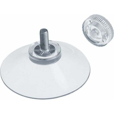 10 transparente Saugnäpfe Ø 40 mm mit M4x10 mm Gewinde und Rändelmuttern - KZQ