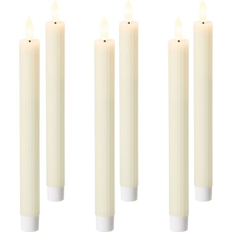 LED Kerzen 6er Set SAPHIR 24 cm Cremeweiß (1/5)