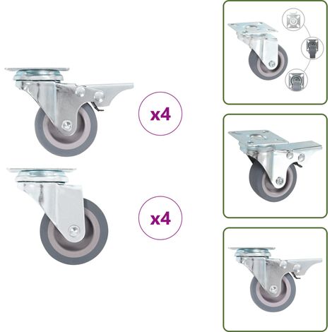 Ruedas para bancos - vidaXL Ruedas giratorias 8 unidades 50 mm - Ruedas para estanterías