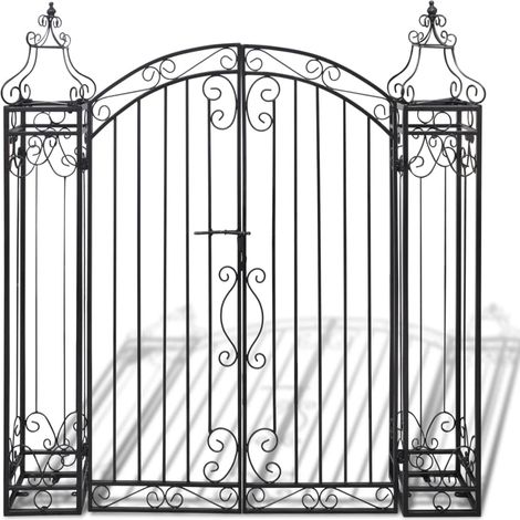 INLIFE Portillon ornemental de jardin Fer forgé 122 x 20,5 x 134 cm (1/5)