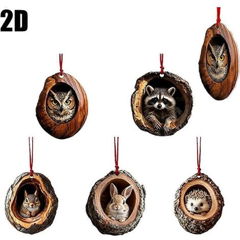 Wood Acrylic Ornament Set Christmas Decor Accessory Of The Item. 8 Cm (1/5)