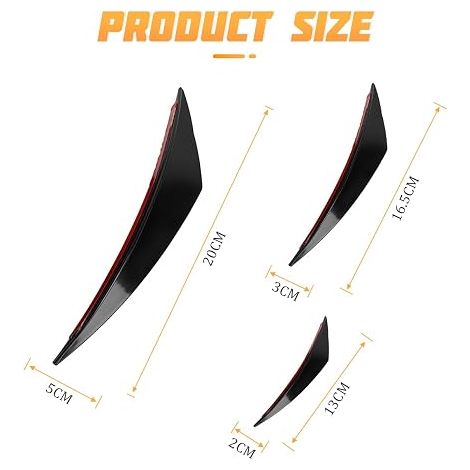 Bumper Lip Spoiler Ducks Kit Car Windproof Knife Fittings Universal Bar Windproof Knife Trim Front Bar Black (1/4)