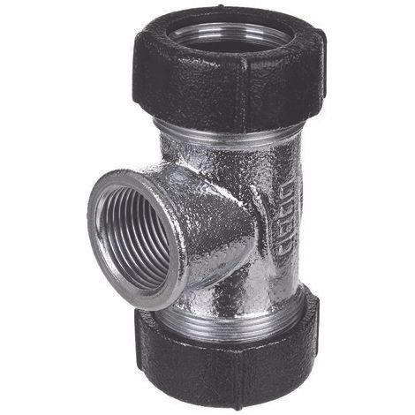 Té à compression 20/27 pour tubes acier et PE GEBOQUICK (1/2)