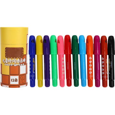 Rotating Crayons Wax Colorful Washable Children Graffiti Painting Drawing Tools12‑Color (1/5)