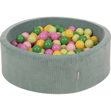 Piscina rotonda in schiuma a secco KiddyMoon con palline da 7 cm per gioco sensoriale e terapia di integrazione sensoriale, copertura con cerniera, diametro 90 cm, altezza 30 cm (1/3)